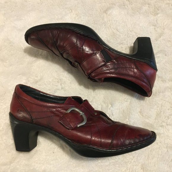 Josef Seibel Soft Burgundy Leather Whimsigoth Buckled Heels - Picture 3 of 16